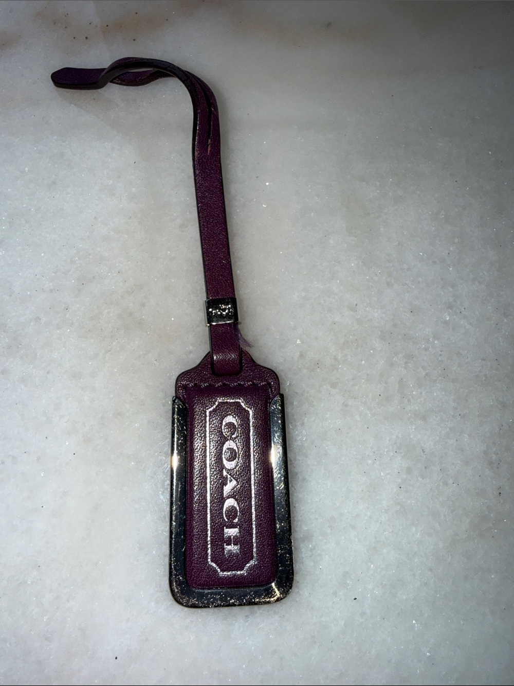 Vintage Coach Purple Hangtag with silver hardware